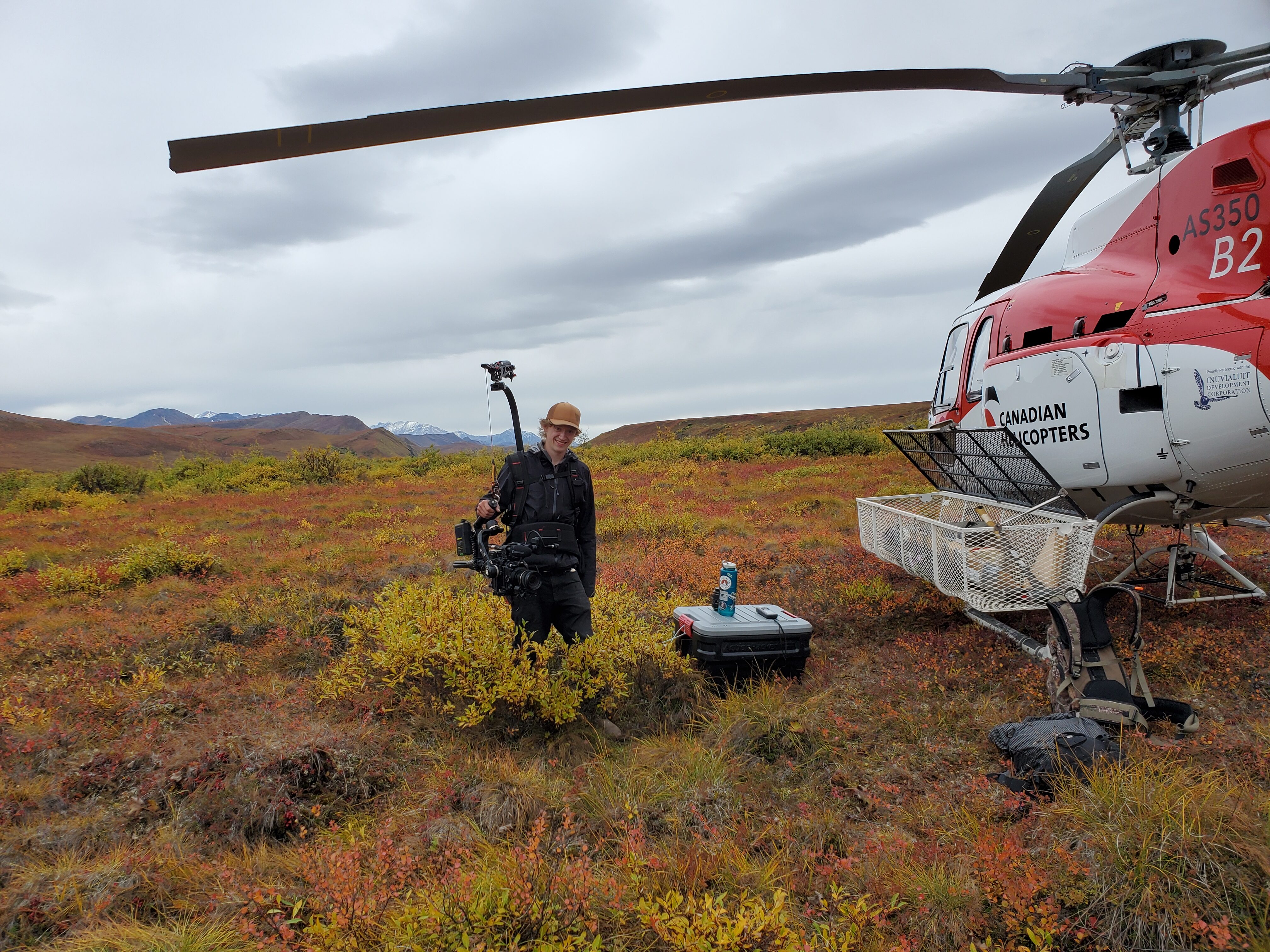 Film crew working on location