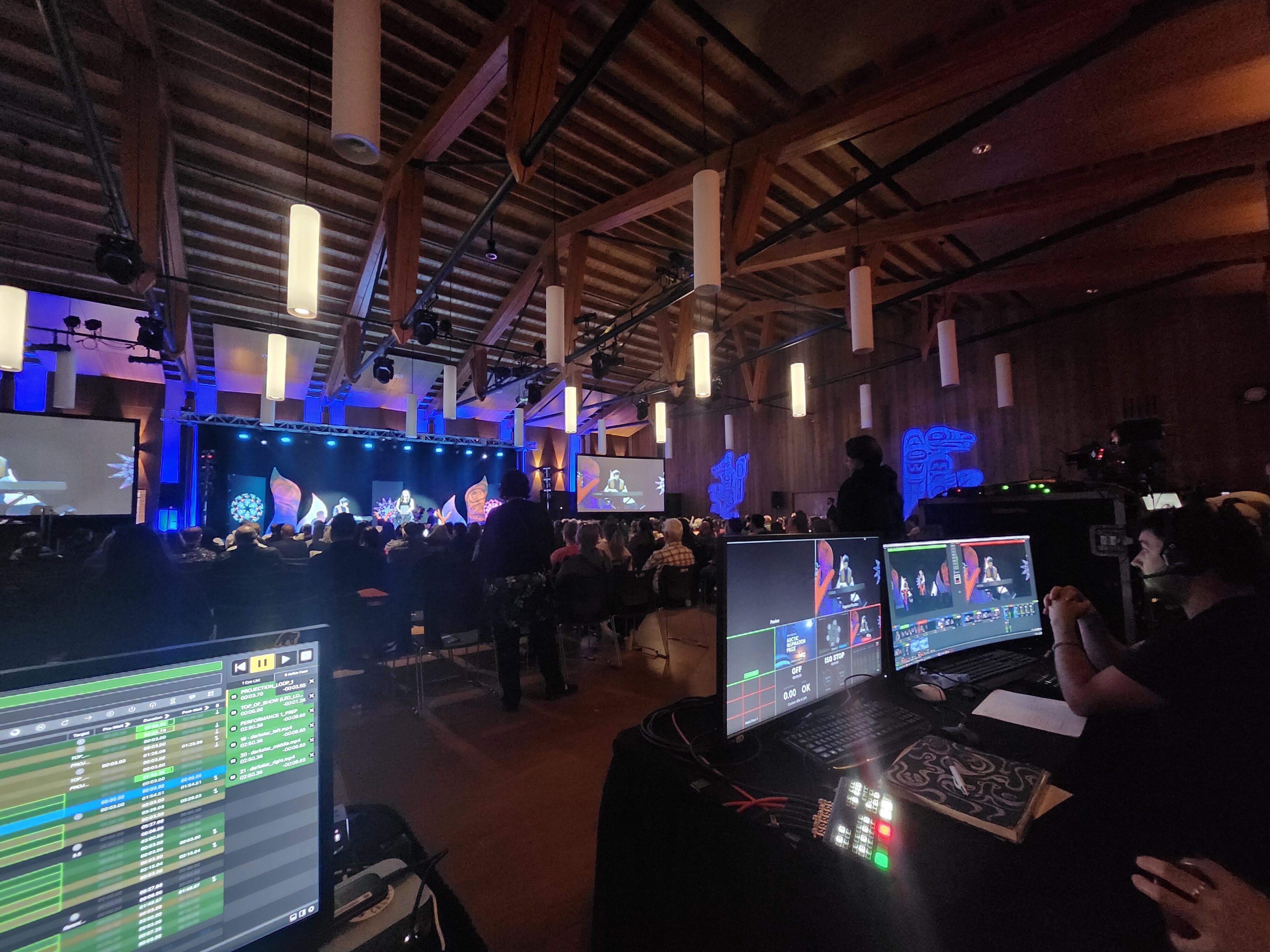 Audience view of a live event stage